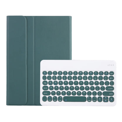 Y0N5 TPU Tablet Case Lambskin Texture Round Keycap Bluetooth Keyboard Leather Tablet Case with Holder For Xiaomi Pad 5 / 5 Pro(Dark Green + Dark Green) - Others Keyboard by buy2fix | Online Shopping UK | buy2fix