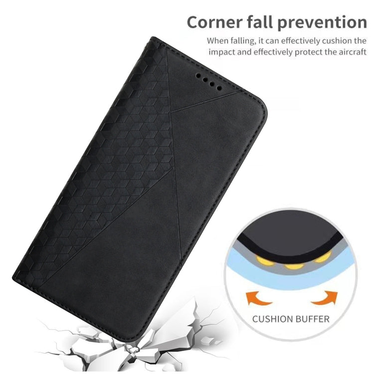 For iPhone XR Diamond Pattern Splicing Skin Feel Magnetic Horizontal Flip Leather Case with Card Slots & Holder & Wallet(Black) - More iPhone Cases by buy2fix | Online Shopping UK | buy2fix