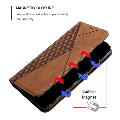 For Samsung Galaxy A51 Diamond Pattern Splicing Skin Feel Magnetic Horizontal Flip Leather Case with Card Slots & Holder & Wallet(Brown) - Galaxy Phone Cases by buy2fix | Online Shopping UK | buy2fix