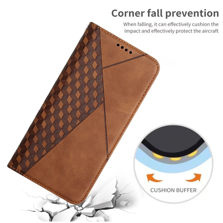 For Xiaomi Redmi Note 10 4G Diamond Pattern Splicing Skin Feel Magnetic Horizontal Flip Leather Case with Card Slots & Holder & Wallet(Brown) - Xiaomi Cases by buy2fix | Online Shopping UK | buy2fix