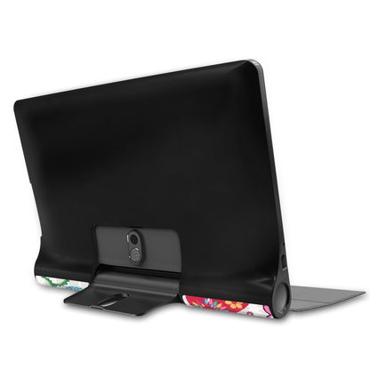 For Lenovo Yoga Smart Tab Color Drawing Pattern Horizontal Flip Leather Case with Two-folding Holder(Color Butterfly) - Lenovo by buy2fix | Online Shopping UK | buy2fix