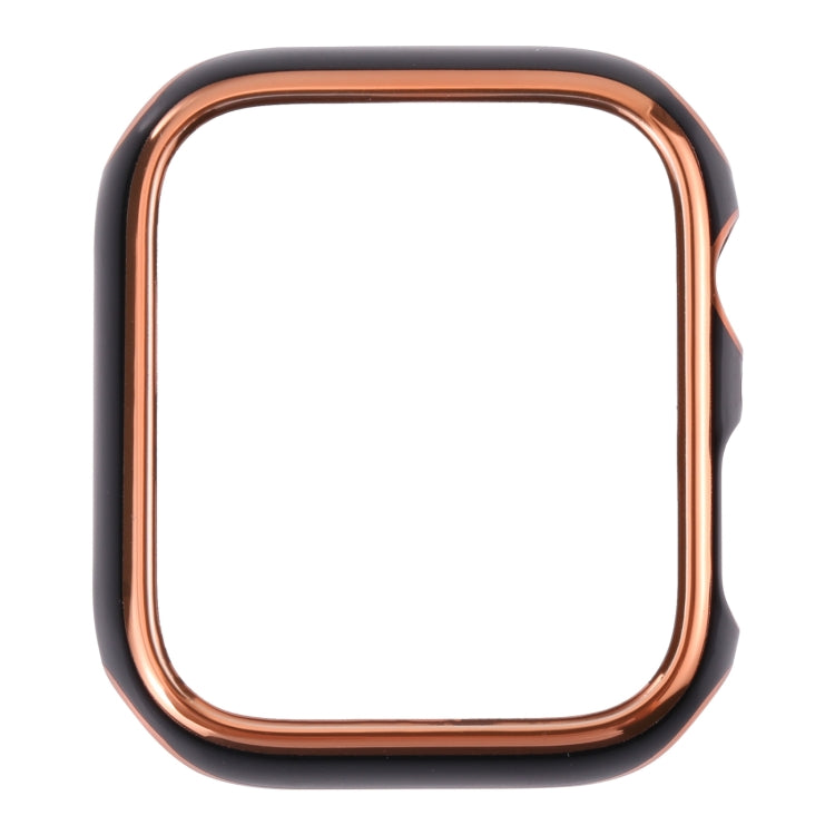 Dual-color Electroplating PC Protective Watch Case For Apple Watch Series 3 & 2 & 1 42mm(Rose Gold Edge + Black Bottom) - Watch Cases by buy2fix | Online Shopping UK | buy2fix