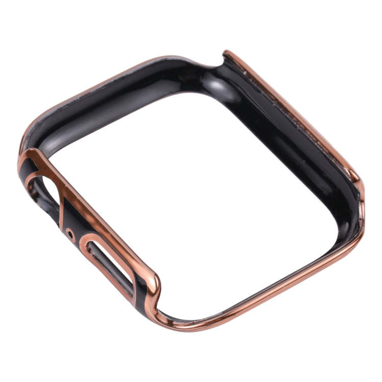 Dual-color Electroplating PC Protective Watch Case For Apple Watch Series 3 & 2 & 1 42mm(Rose Gold Edge + Black Bottom) - Watch Cases by buy2fix | Online Shopping UK | buy2fix