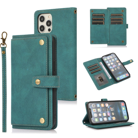 For iPhone 12 Pro Max PU + TPU Horizontal Flip Leather Case with Holder & Card Slot & Wallet & Lanyard(Lake Blue) - iPhone 12 Pro Max Cases by buy2fix | Online Shopping UK | buy2fix