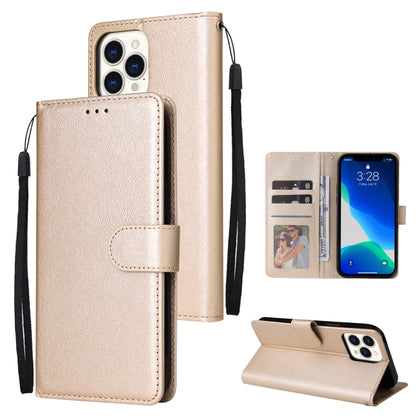 For iPhone 13 Multifunctional Horizontal Flip Leather Case, with Three Card Slot & Holder & Photo Frame & Lanyard(Tyrant Gold) - iPhone 13 Cases by buy2fix | Online Shopping UK | buy2fix