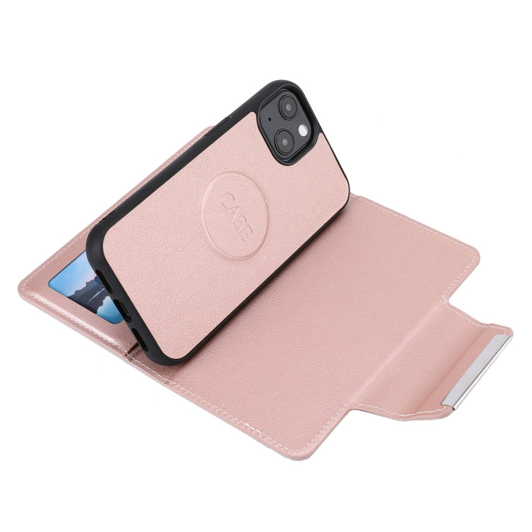 For iPhone 13 Ultra-thin Separable Magnetic Horizontal Flip Leather Case with Card Slot & Wallet(Pink) - iPhone 13 Cases by buy2fix | Online Shopping UK | buy2fix