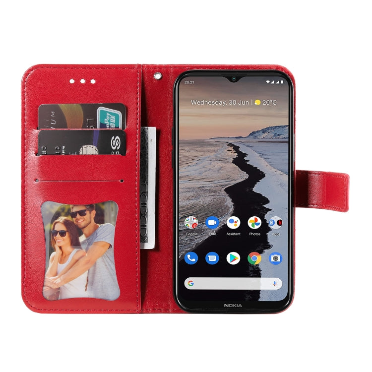 For Nokia G10 / G20 / 6.3 7-petal Flowers Embossing Pattern Horizontal Flip PU Leather Case with Holder & Card Slots & Wallet & Photo Frame(Red) - Nokia Cases by buy2fix | Online Shopping UK | buy2fix