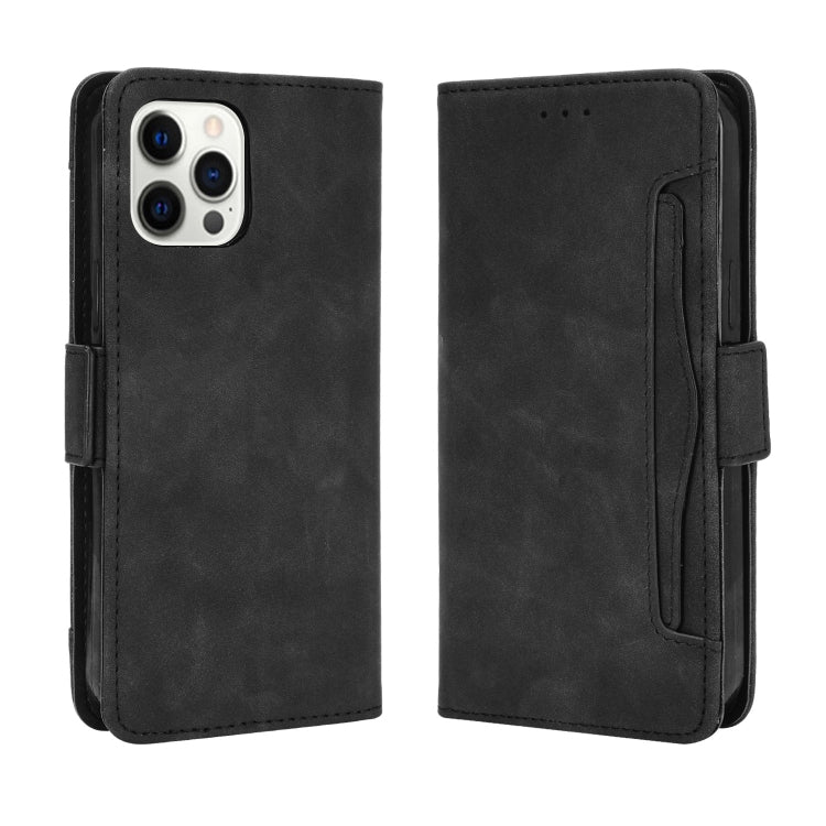 For iPhone 13 Skin Feel Calf Pattern Horizontal Flip Leather Case with Holder & Card Slots & Photo Frame(Black) - iPhone 13 Cases by buy2fix | Online Shopping UK | buy2fix