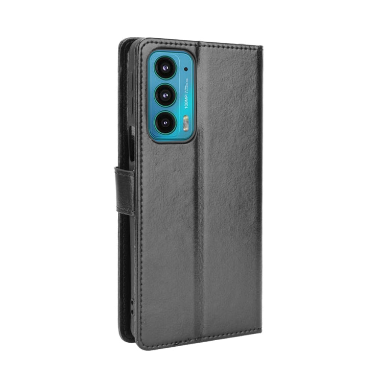 For Motorola Edge 20 Crazy Horse Texture Horizontal Flip Leather Case with Holder & Card Slots & Lanyard(Black) - Motorola Cases by buy2fix | Online Shopping UK | buy2fix