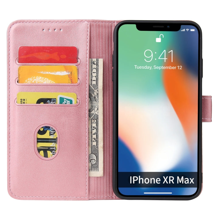 For iPhone XS Max Calf Texture Buckle Horizontal Flip Leather Case with Holder & Card Slots & Wallet(Rose Gold) - More iPhone Cases by buy2fix | Online Shopping UK | buy2fix