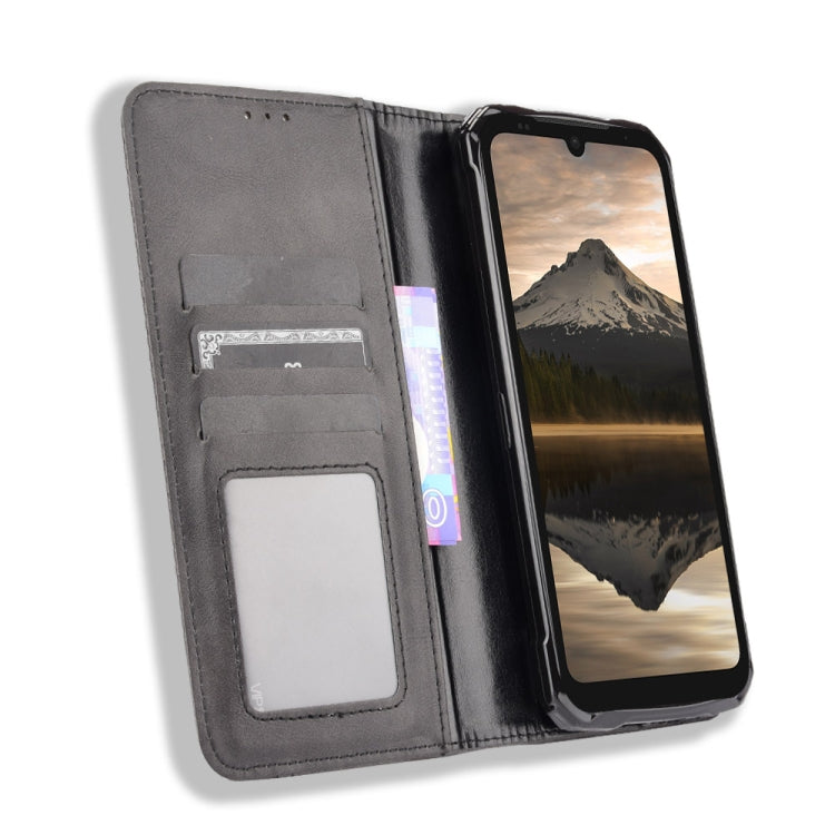 For Doogee S86 / S86 Pro Magnetic Buckle Retro Pattern Horizontal Flip Leather Case with Holder & Card Slot & Wallet(Black) - More Brand by buy2fix | Online Shopping UK | buy2fix