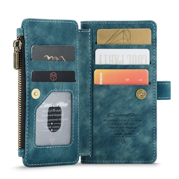 For iPhone 12 mini CaseMe-C30 PU + TPU Multifunctional Horizontal Flip Leather Case with Holder & Card Slot & Wallet & Zipper Pocket (Blue) - iPhone 12 mini Cases by CaseMe | Online Shopping UK | buy2fix