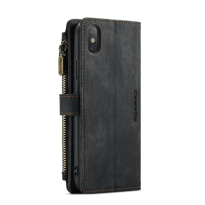 For iPhone XS Max CaseMe-C30 PU + TPU Multifunctional Horizontal Flip Leather Case with Holder & Card Slot & Wallet & Zipper Pocket(Black) - More iPhone Cases by CaseMe | Online Shopping UK | buy2fix