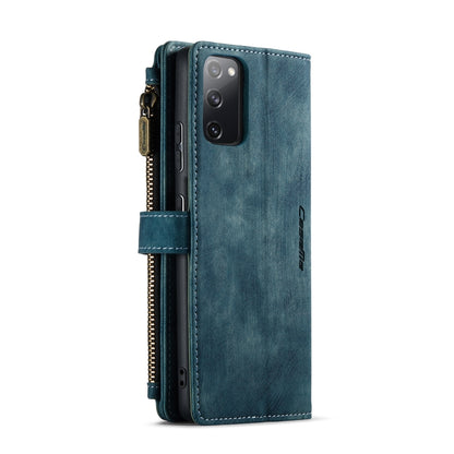 For Samsung Galaxy S20 FE CaseMe-C30 PU + TPU Multifunctional Horizontal Flip Leather Case with Holder & Card Slot & Wallet & Zipper Pocket(Blue) - Galaxy S20 FE Cases by CaseMe | Online Shopping UK | buy2fix