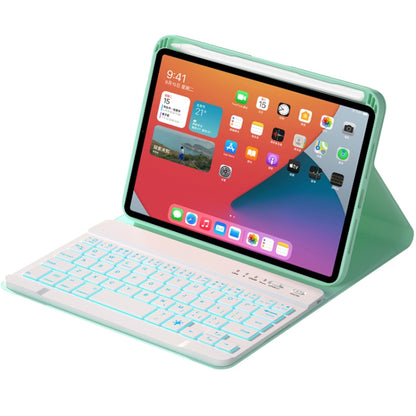 HK006D Square Keys Detachable Bluetooth Solid Color Keyboard Leather Tablet Case with Colorful Backlight & Holder for iPad mini 6(Mint Green) - For iPad mini by buy2fix | Online Shopping UK | buy2fix