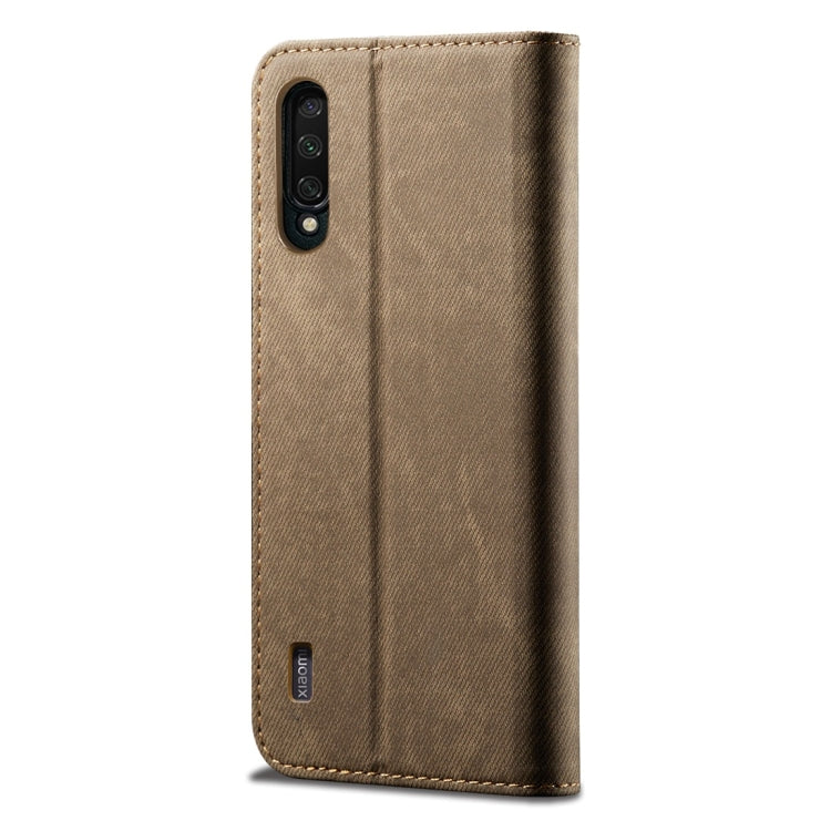 For Xiaomi Mi CC9 / Mi 9 Lite Denim Texture Casual Style Horizontal Flip Leather Case with Holder & Card Slots & Wallet(Khaki) - Xiaomi Cases by buy2fix | Online Shopping UK | buy2fix