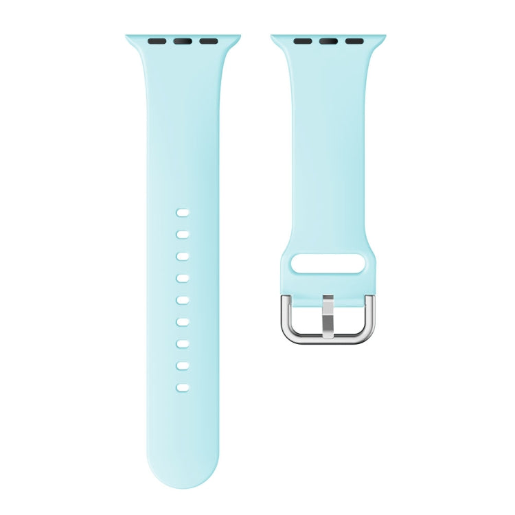 Single-color Silicone Buckle Strap Watch Band For Apple Watch Ultra 49mm&Watch Ultra 2 49mm / Series 9&8&7 45mm / SE 3&SE 2&6&SE&5&4 44mm / 3&2&1 42mm(Emerald Green) - Watch Bands by buy2fix | Online Shopping UK | buy2fix
