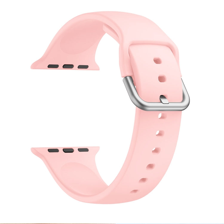 Single-color Silicone Buckle Strap Watch Band For Apple Watch Ultra 49mm&Watch Ultra 2 49mm / Series 9&8&7 45mm / SE 3&SE 2&6&SE&5&4 44mm / 3&2&1 42mm(Vintage Rose) - Watch Bands by buy2fix | Online Shopping UK | buy2fix