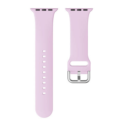 Single-color Silicone Buckle Strap Watch Band For Apple Watch Ultra 49mm&Watch Ultra 2 49mm / Series 9&8&7 45mm / SE 3&SE 2&6&SE&5&4 44mm / 3&2&1 42mm(Lavender) - Watch Bands by buy2fix | Online Shopping UK | buy2fix