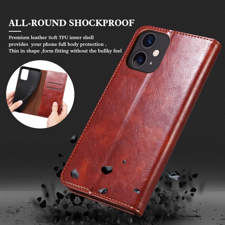 For Xiaomi 11T Pro Simple Wax Crazy Horse Texture Horizontal Flip Leather Case with Card Slots & Holder & Wallet(Brown) - Xiaomi Cases by buy2fix | Online Shopping UK | buy2fix