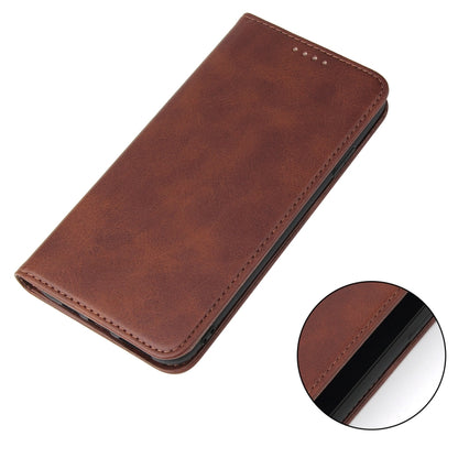 For iPhone X / XS Calf Texture Magnetic Horizontal Flip Leather Case with Holder & Card Slots & Wallet(Brown) - More iPhone Cases by buy2fix | Online Shopping UK | buy2fix