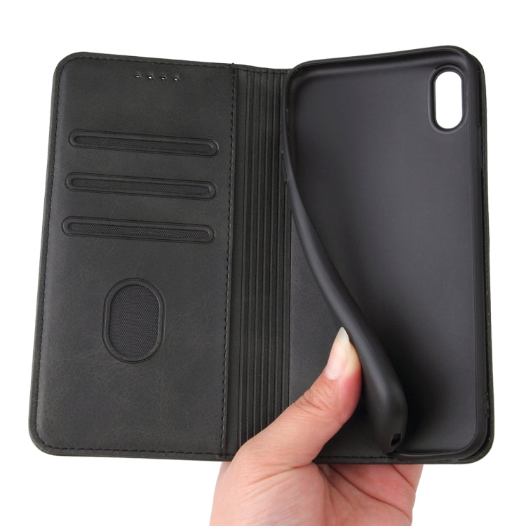 For iPhone XS Max Calf Texture Magnetic Horizontal Flip Leather Case with Holder & Card Slots & Wallet(Black) - More iPhone Cases by buy2fix | Online Shopping UK | buy2fix