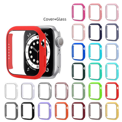 Shockproof PC Protective Case with Tempered Glass Film For Apple Watch Series 8 / 7 41mm(Lavender Purple) - Watch Cases by buy2fix | Online Shopping UK | buy2fix