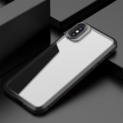 For iPhone XS Max MG Series Carbon Fiber TPU + Clear PC Four-corner Airbag Shockproof Case(Black) - More iPhone Cases by buy2fix | Online Shopping UK | buy2fix