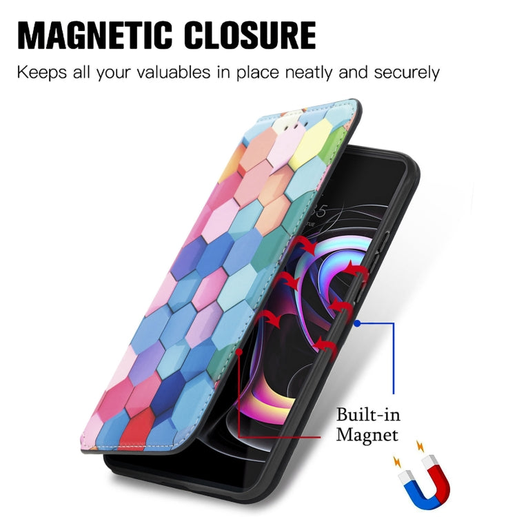 For Motorola Edge 20 Pro Colorful Magnetic Horizontal Flip PU Leather Case with Holder & Card Slot & Wallet(Colorful Cube) - Motorola Cases by buy2fix | Online Shopping UK | buy2fix