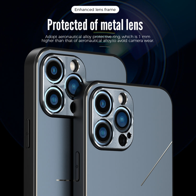 For iPhone 11 Pro Max R-JUST RJ-52 3-Line Style Metal TPU Shockproof Protective Case (Black) - iPhone 11 Pro Max Cases by R-JUST | Online Shopping UK | buy2fix