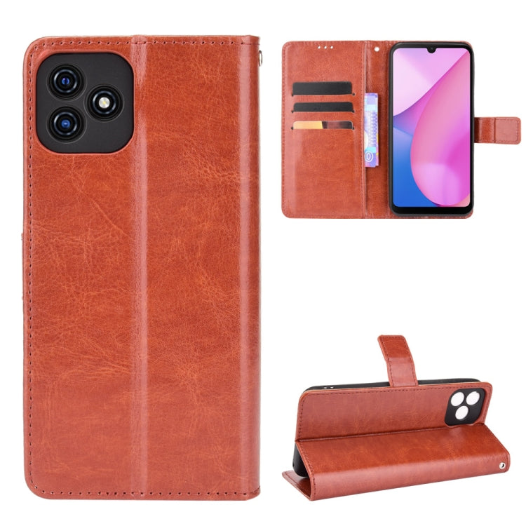 For Blackview Oscal C20 Crazy Horse Texture Horizontal Flip Leather Case with Holder & Card Slots & Lanyard(Brown) - More Brand by buy2fix | Online Shopping UK | buy2fix