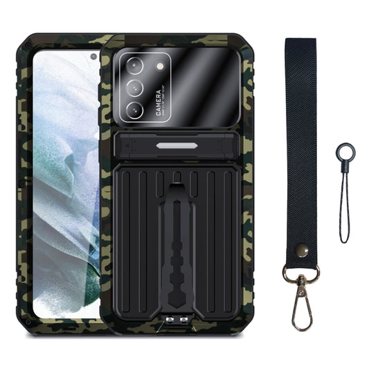 For Samsung Galaxy S21+ 5G Armor Shockproof Splash-proof Dust-proof Phone Case with Holder(Camouflage) - Galaxy S21+ 5G Cases by buy2fix | Online Shopping UK | buy2fix