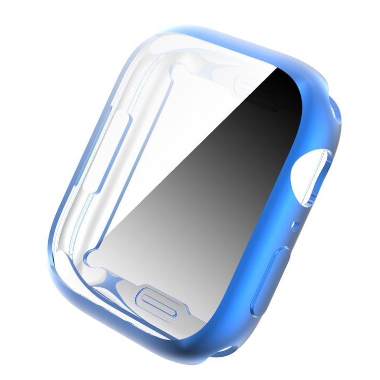 Shockproof TPU All-inclusive Electroplate Protective Case For Apple Watch Series 8 / 7 41mm(Blue) - Watch Cases by buy2fix | Online Shopping UK | buy2fix