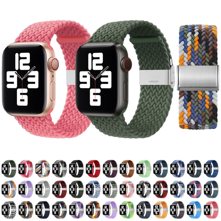 Nylon Braid One Buckle Watch Band For Apple Watch Series 9&8&7 41mm / SE 3&SE 2&6&SE&5&4 40mm / 3&2&1 38mm(British Lavender) - Watch Bands by buy2fix | Online Shopping UK | buy2fix