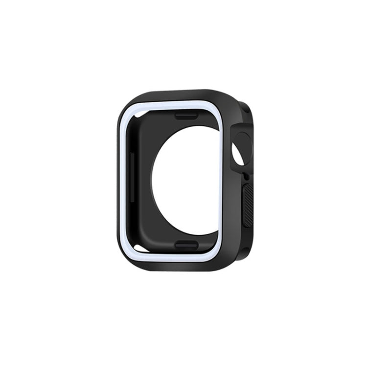 Two-color Shockproof Protective Case For Apple Watch Series 9 / 8 / 7 41mm(Black + White) - Watch Cases by buy2fix | Online Shopping UK | buy2fix