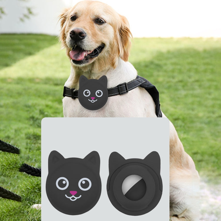 Hanhan Smiley Cute Cartoon Pet Collar Anti-lost Tracker Silicone Case For AirTag(White) - Pet Series by Mutural | Online Shopping UK | buy2fix