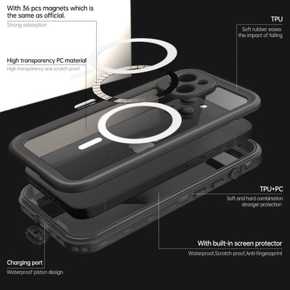 For iPhone 13 PC + TPU + PET Shockproof Magsafe Waterproof Phone Case(Black) - iPhone 13 Cases by buy2fix | Online Shopping UK | buy2fix