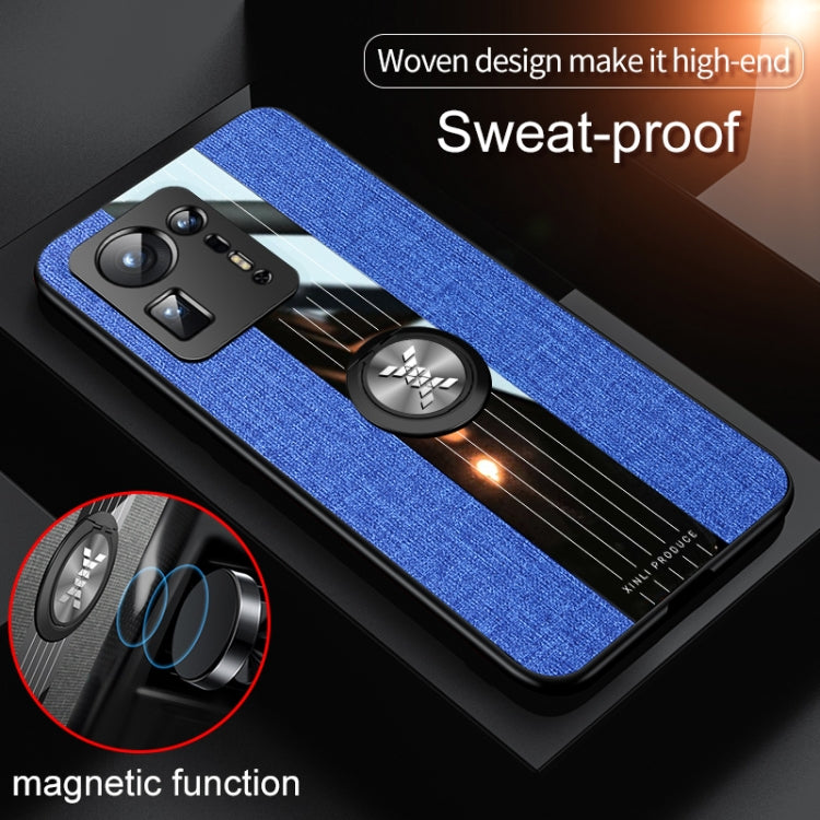 For Xiaomi Mi Mix 4 XINLI Stitching Cloth Texture TPU Phone Case with Ring Holder(Grey) - Xiaomi Cases by XINLI | Online Shopping UK | buy2fix