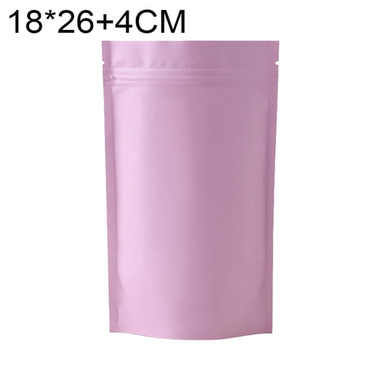 100 PCS/Set Matte Aluminum Foil Snack Stand-up Pouch, Size:18x26+4cm(Pink) - Preservation Supplies by buy2fix | Online Shopping UK | buy2fix