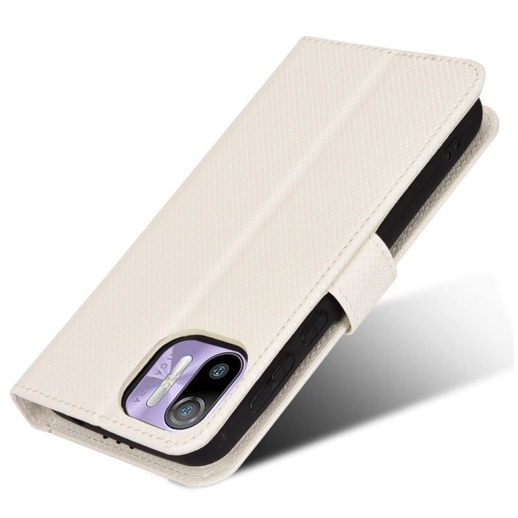 For Ulefone Note 6/ Note 6P Diamond Texture Leather Phone Case(White) - Ulefone Cases by buy2fix | Online Shopping UK | buy2fix