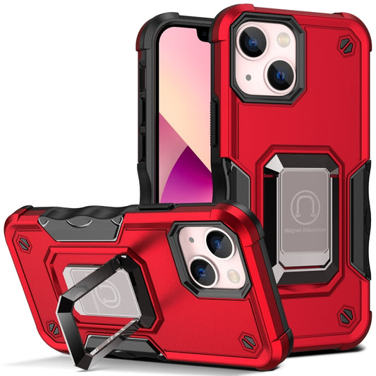 For iPhone 13 mini Ring Holder Non-slip Armor Phone Case (Red) - iPhone 13 mini Cases by buy2fix | Online Shopping UK | buy2fix