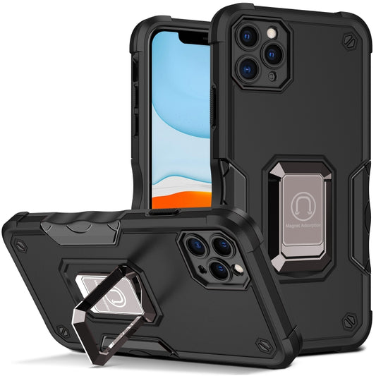 For iPhone 11 Pro Ring Holder Non-slip Armor Phone Case (Black) - iPhone 11 Pro Cases by buy2fix | Online Shopping UK | buy2fix