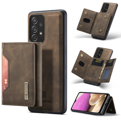 For Samsung Galaxy A33 5G DG.MING M2 Series 3-Fold Multi Card Bag Phone Case(Coffee) - Galaxy Phone Cases by DG.MING | Online Shopping UK | buy2fix