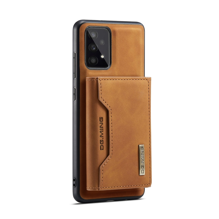 For Samsung Galaxy A53 5G DG.MING M2 Series 3-Fold Multi Card Bag Phone Case(Brown) - Galaxy Phone Cases by DG.MING | Online Shopping UK | buy2fix