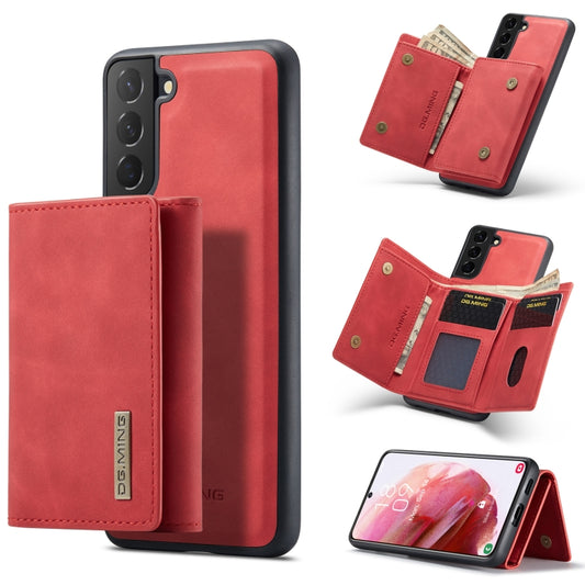 For Samsung Galaxy S22 5G DG.MING M1 Series 3-Fold Multi Card Wallet Phone Case(Red) - Galaxy S22 5G Cases by DG.MING | Online Shopping UK | buy2fix