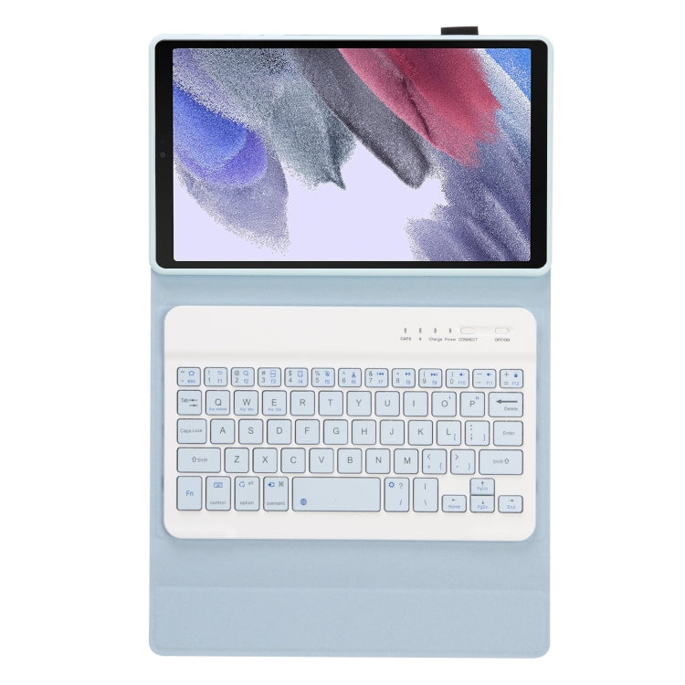 A220 Candy Color TPU Detachable Bluetooth Keyboard Leather Case with Bracket For Samsung Galaxy Tab A7 Lite 8.7 T220 / T225(White Ice Orchid) - Samsung Keyboard by buy2fix | Online Shopping UK | buy2fix