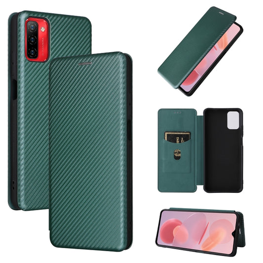 For Ulefone Note 12P Carbon Fiber Texture Horizontal Flip PU Phone Case(Green) - Ulefone Cases by buy2fix | Online Shopping UK | buy2fix