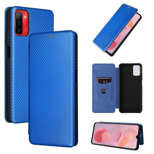 For Ulefone Note 12P Carbon Fiber Texture Horizontal Flip PU Phone Case(Blue) - Ulefone Cases by buy2fix | Online Shopping UK | buy2fix