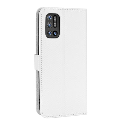 For DOOGEE N40 Pro Diamond Texture Leather Phone Case(White) - Doogee Cases by buy2fix | Online Shopping UK | buy2fix