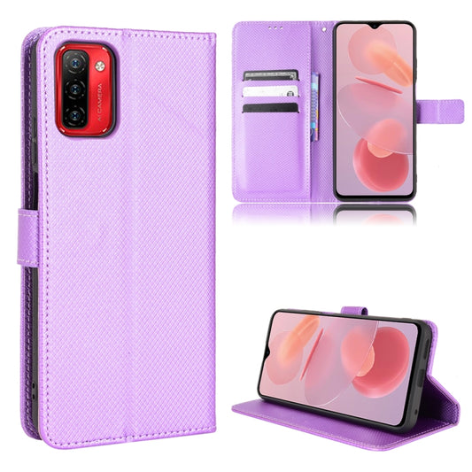 For Ulefone Note 12P Diamond Texture Leather Phone Case(Purple) - Ulefone Cases by buy2fix | Online Shopping UK | buy2fix